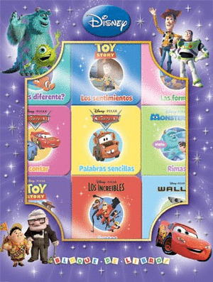 BLOQUE DE LIBROS DISNEY - PIXAR (ESTUCHE CONTIENE 9 MINILIBROS GORDOS DE CARTON)