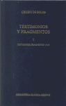TESTIMONIOS Y FRAGMENTOS I