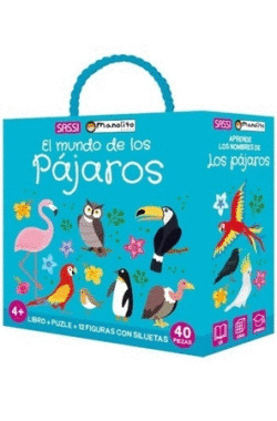 CAJA EL MUNDO DE LOS PÁJAROS (LIBRO, PUZLE Y 12 FIGURAS CON SILUETAS)