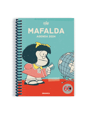 MAFALDA 2024, AGENDA ANILLADA COLUMNAS TURQUESA