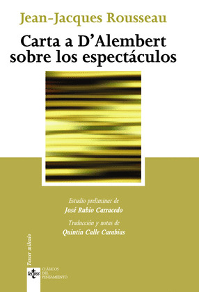 CARTA A DŽALEMBERT SOBRE LOS ESPECTÁCULOS